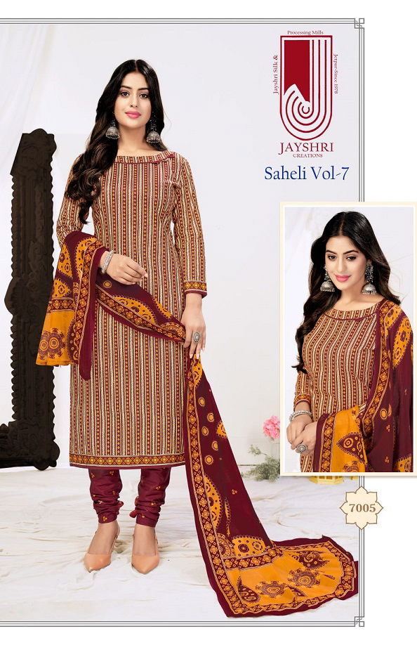 Jayshri Saheli 7 Pure Cotton Casual Wear Wholesale Dress Material Collection 